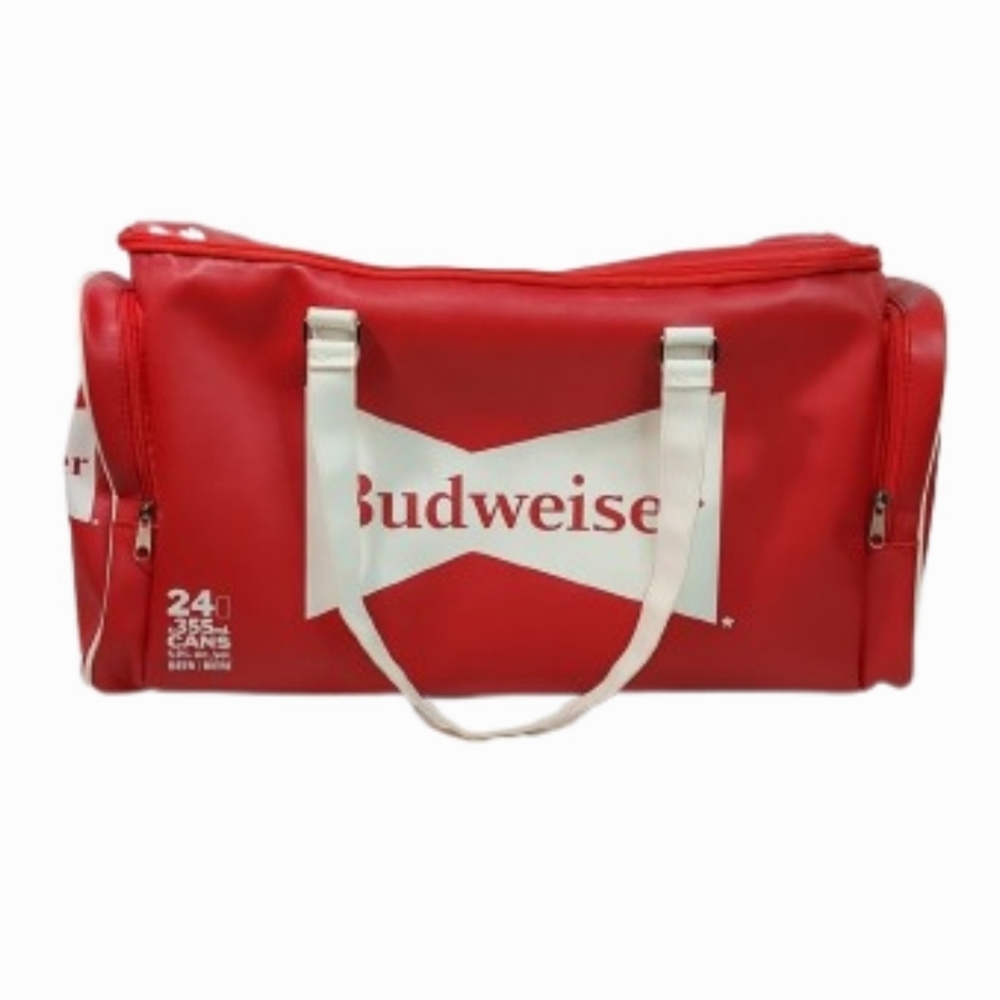 Faux Leather Red Budweiser Soft-sided Cooler Bag
